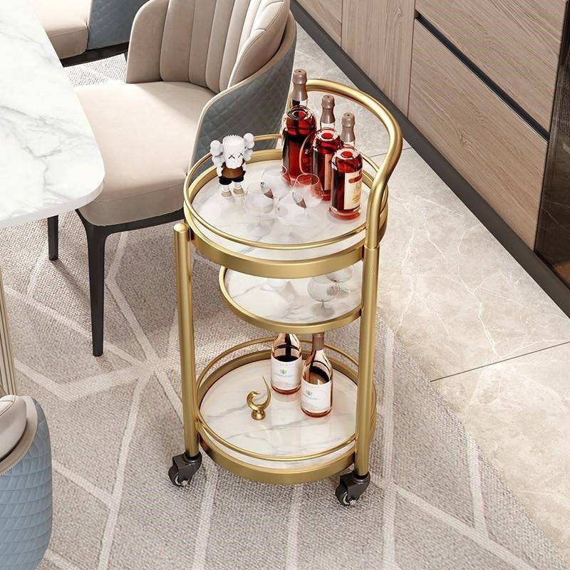 Round tea wagon