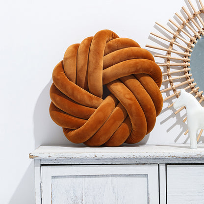 Round Three-strand Rope Knit Cushion