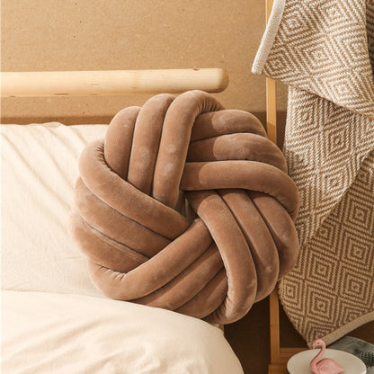 Round Three-strand Rope Knit Cushion