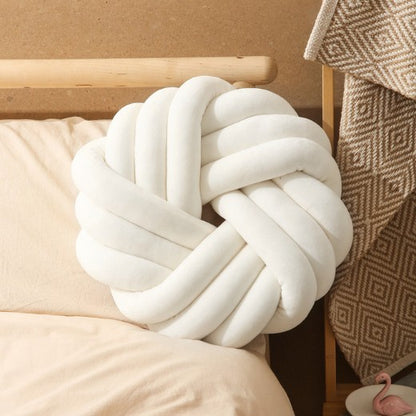 Round Three-strand Rope Knit Cushion