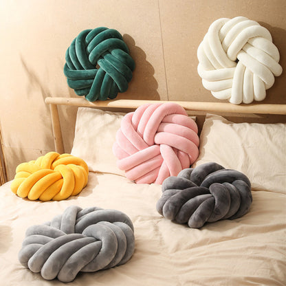 Round Three-strand Rope Knit Cushion