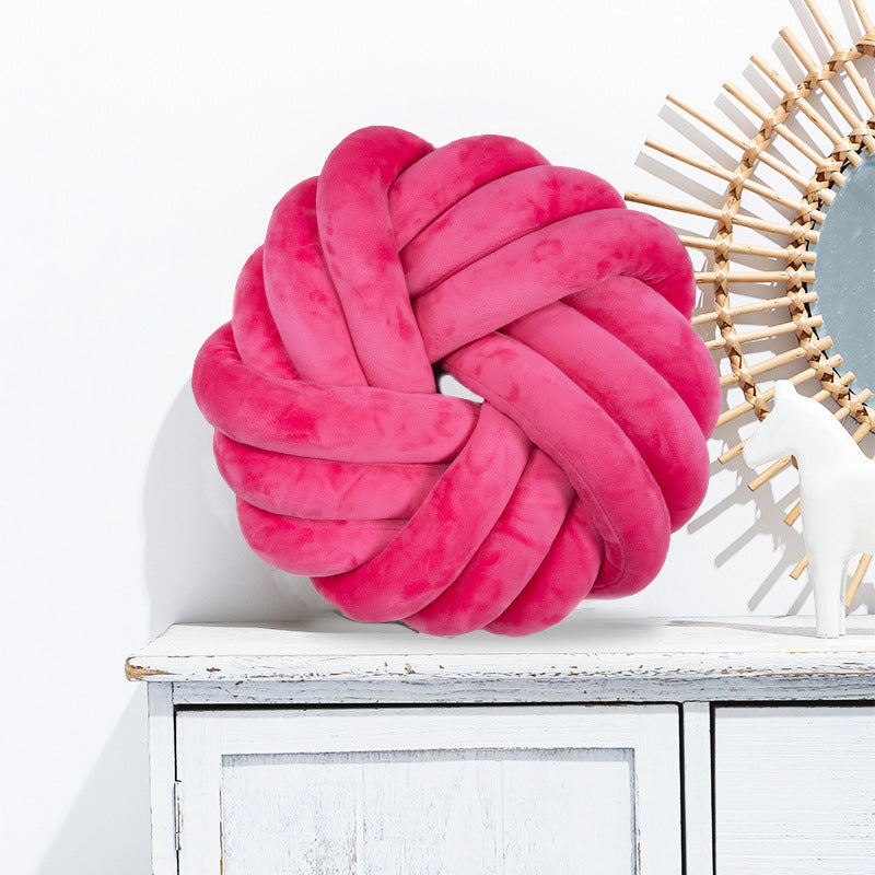 Round Three-strand Rope Knit Cushion