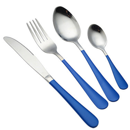 Round-tipped knife, fork and spoon set of four pieces