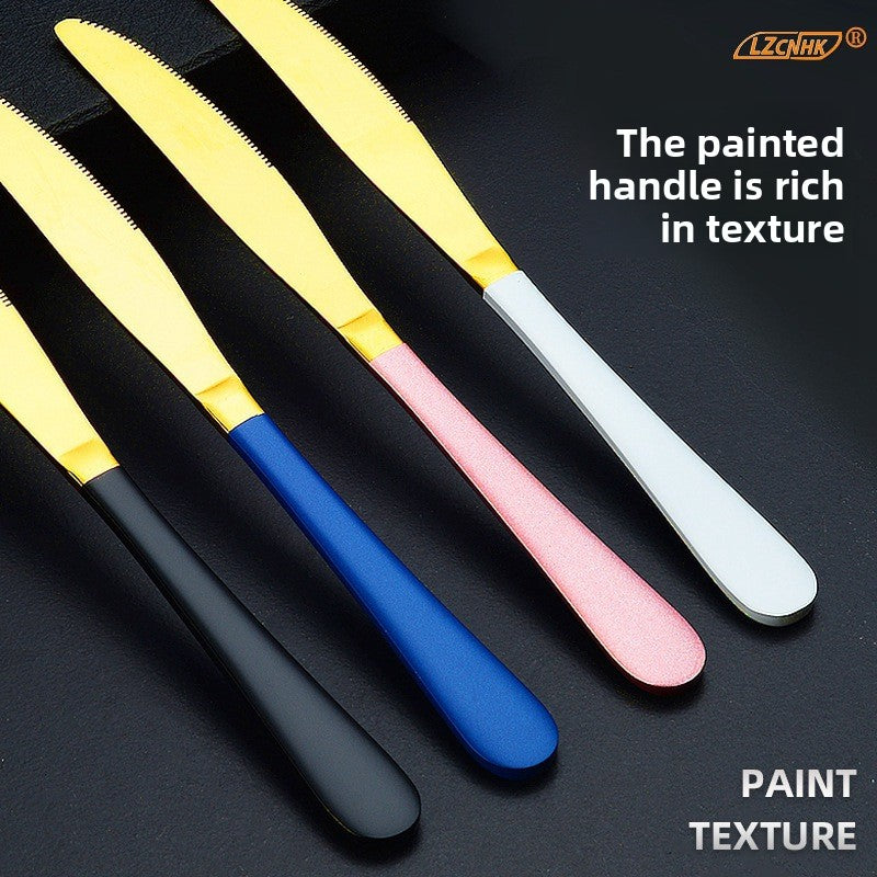 Round-tipped knife, fork and spoon set of four pieces