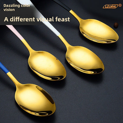 Round-tipped knife, fork and spoon set of four pieces