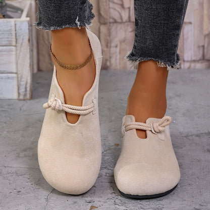 Round-toe all-in-one flat shoes