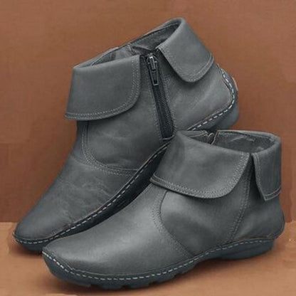 Round Toe Side Zipper Martin Boots for Women
