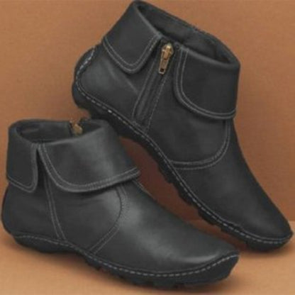 Round Toe Side Zipper Martin Boots for Women