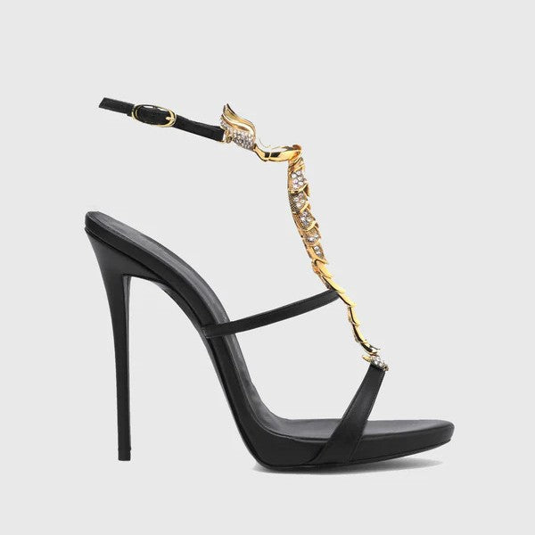 Round-toe stiletto heels