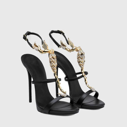 Round-toe stiletto heels