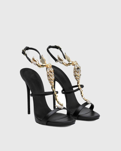 Round-toe stiletto heels