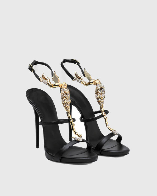 Round-toe stiletto heels
