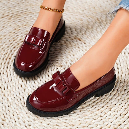 Round Toe Tassel Mid-Heel Loafers