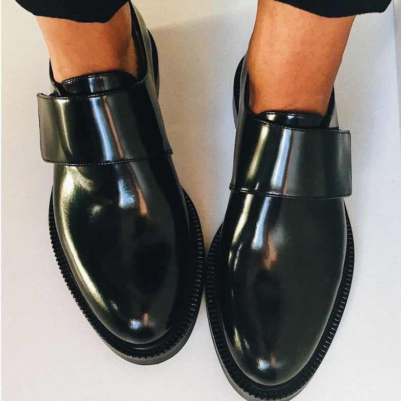 Round Toe Velcro Flats