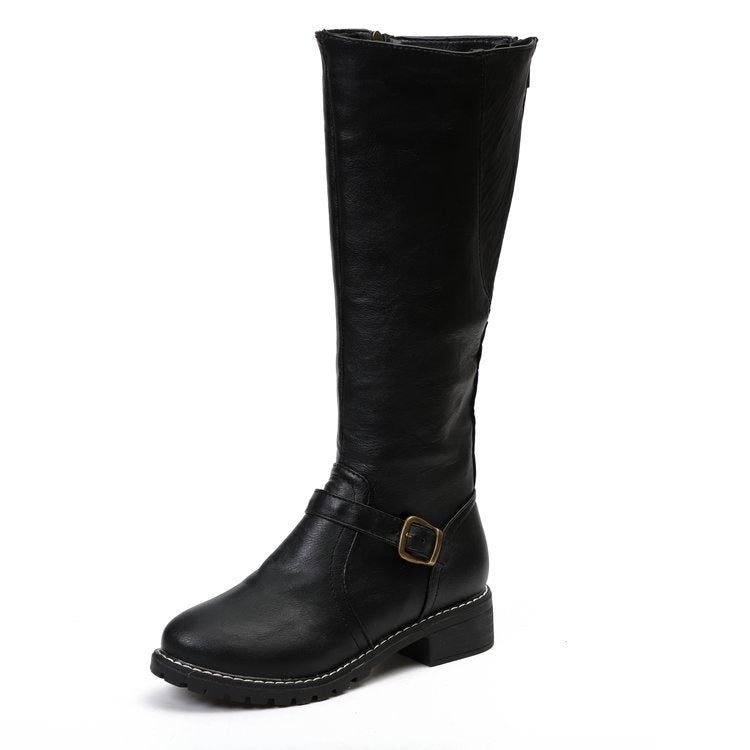 Round-toed long boots