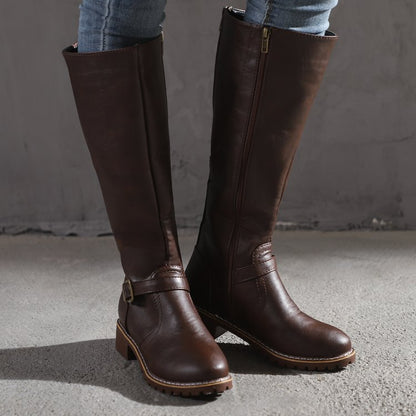 Round-toed long boots