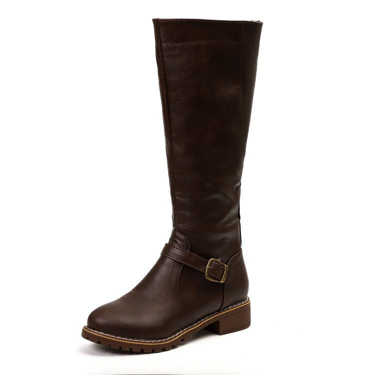 Round-toed long boots