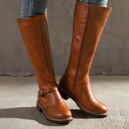 Round-toed long boots