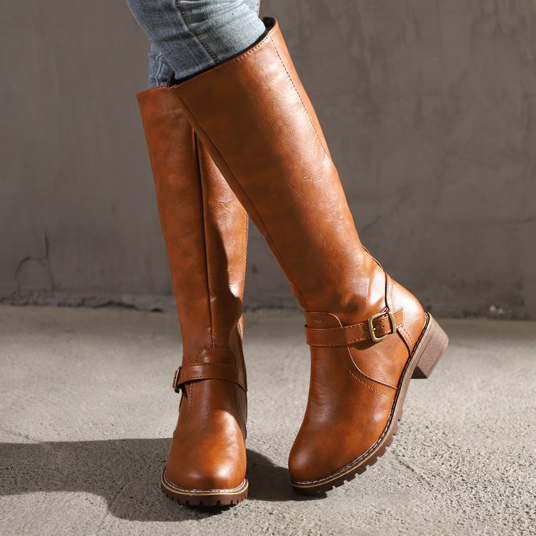 Round-toed long boots