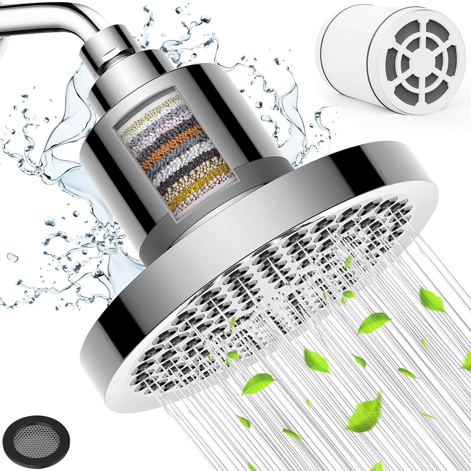 Round Top Shower Head with Dechlorination Filter