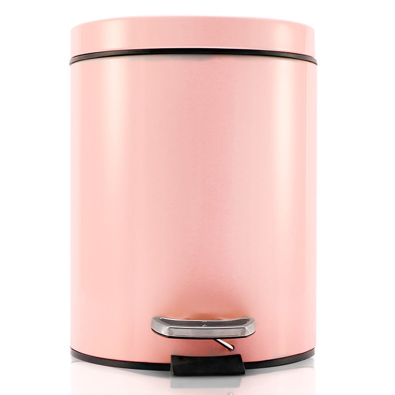 Round trash can with lid