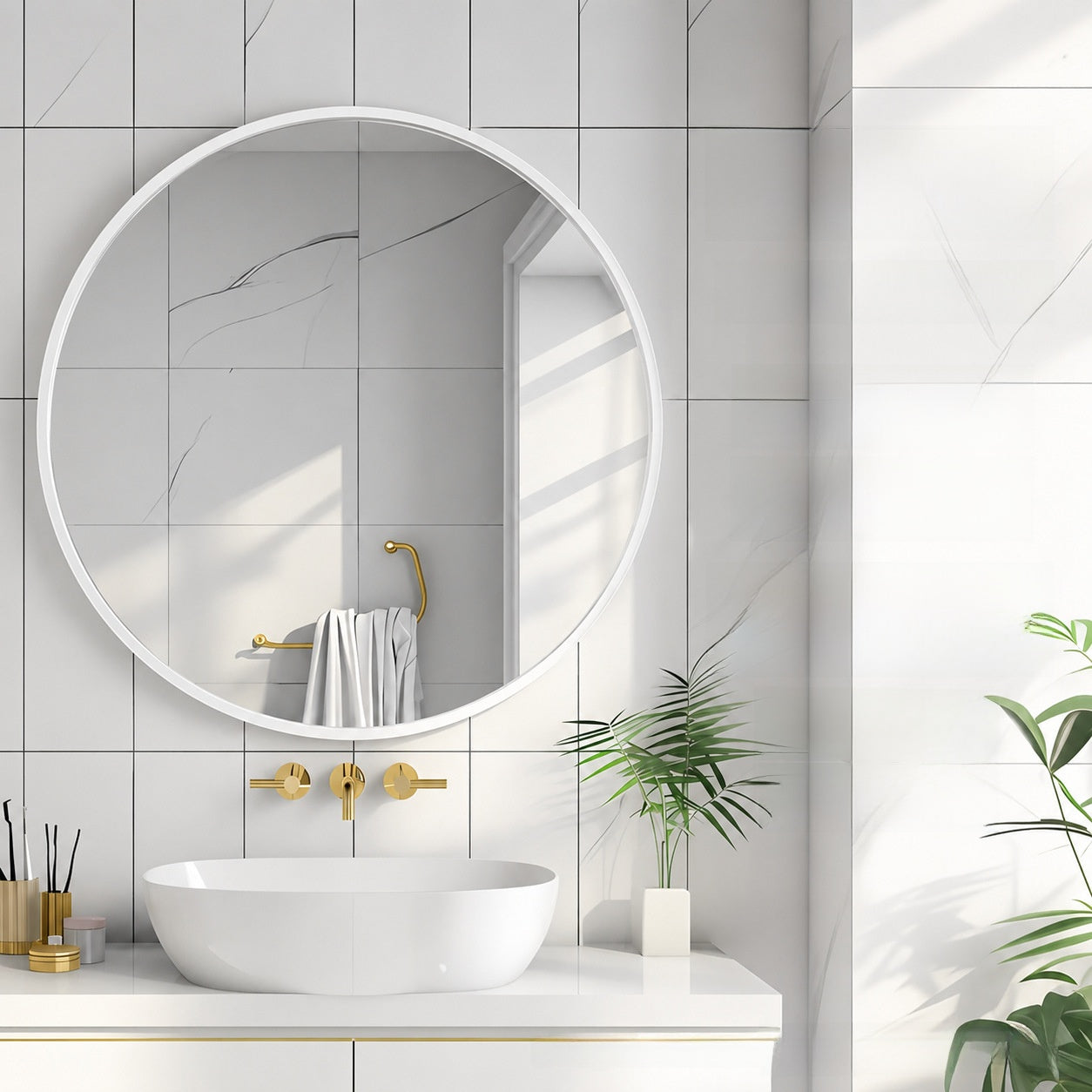 Round Wall Mounted Bathroom Mirror