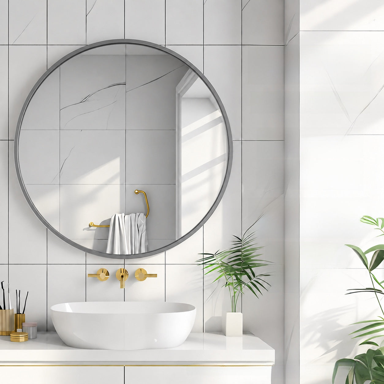 Round Wall Mounted Bathroom Mirror