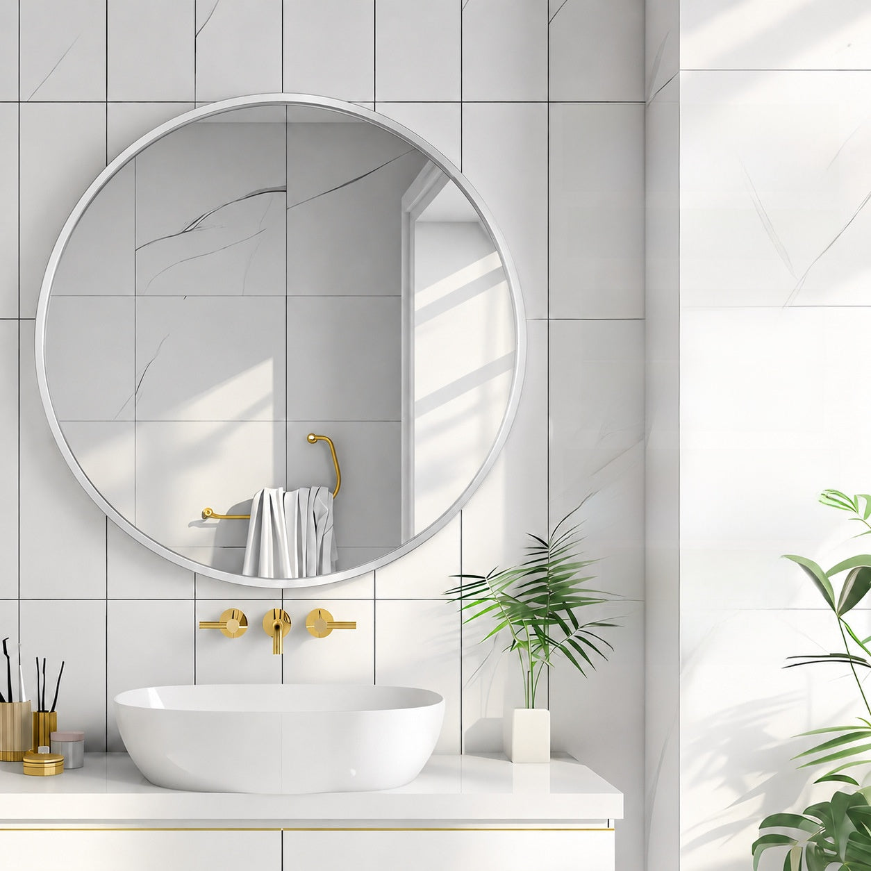 Round Wall Mounted Bathroom Mirror