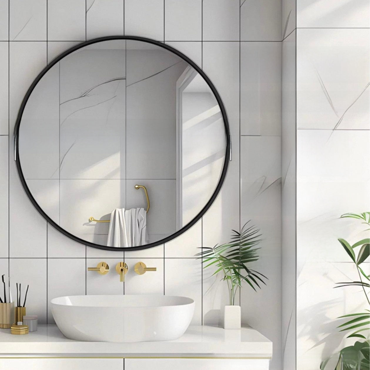 Round Wall Mounted Bathroom Mirror