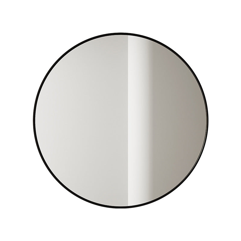 Round wall-mounted mirror without holes drilled