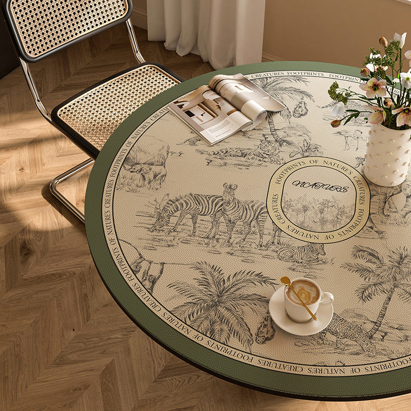 Round waterproof table mat