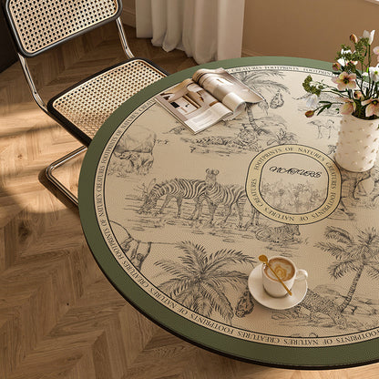 Round waterproof table mat
