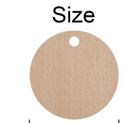 Round wooden tag