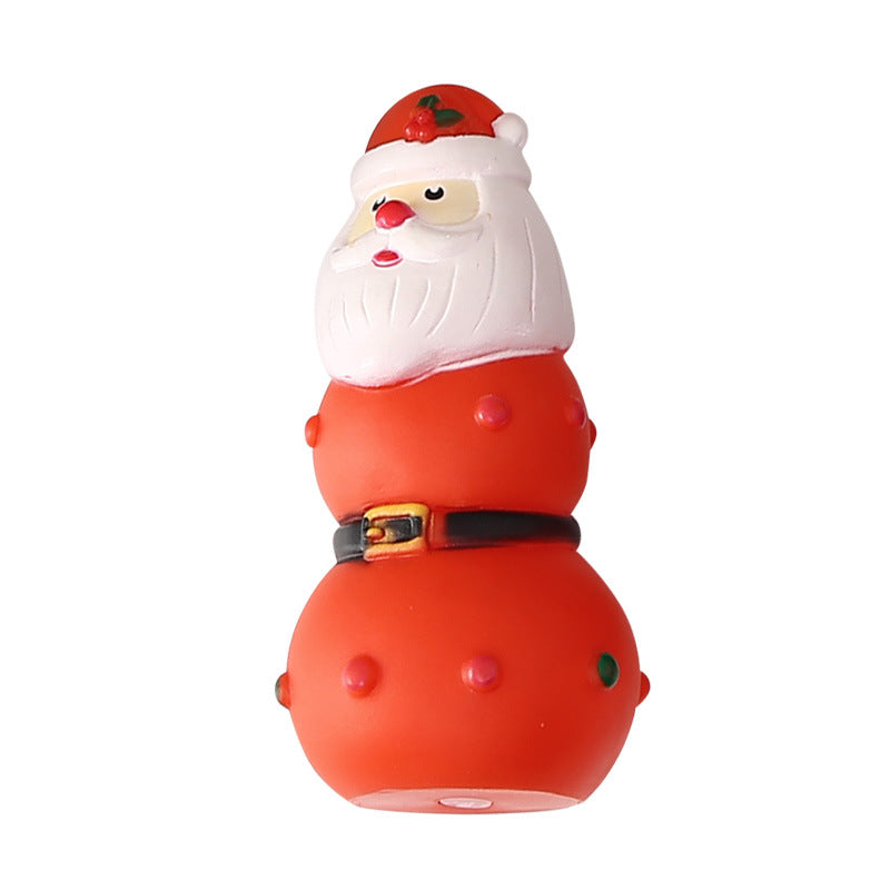 Rubber-coated vocalizing dog teething toy
