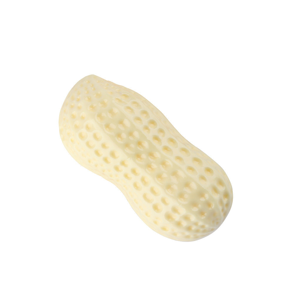 Rubber-coated vocalizing dog teething toy
