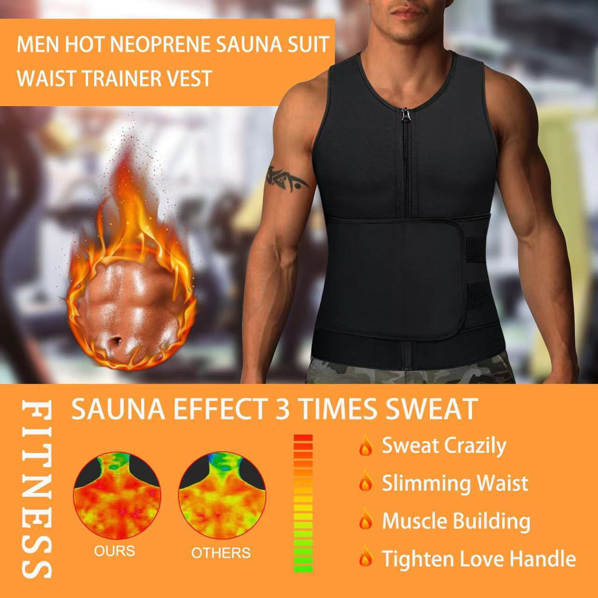Rubber Waist Cincher Sweat-Inducing Fitness Shapewear Vest