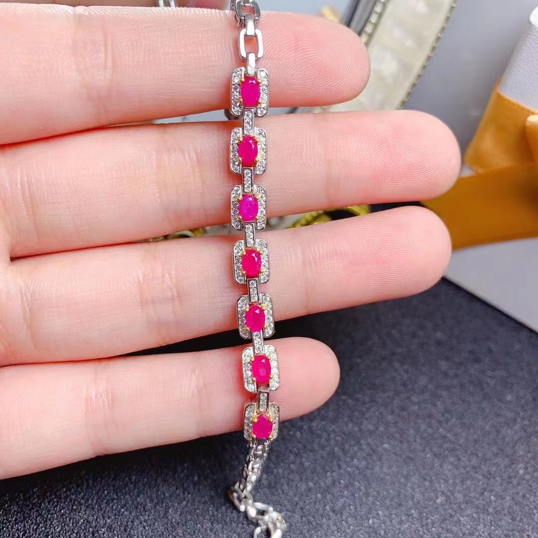 Ruby Silver Bracelet