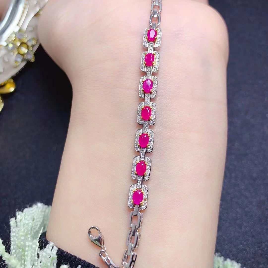 Ruby Silver Bracelet