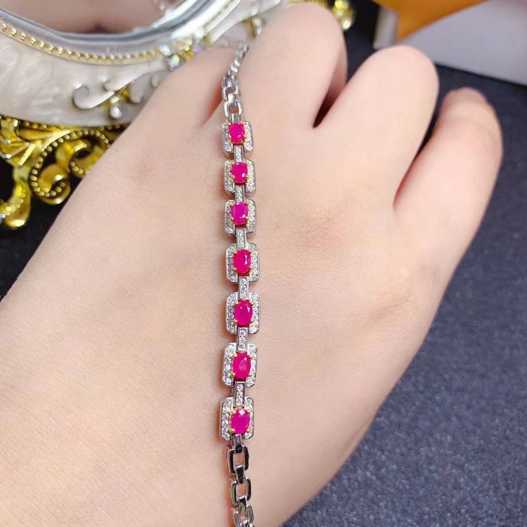 Ruby Silver Bracelet