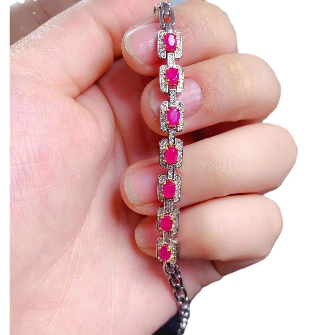 Ruby Silver Bracelet