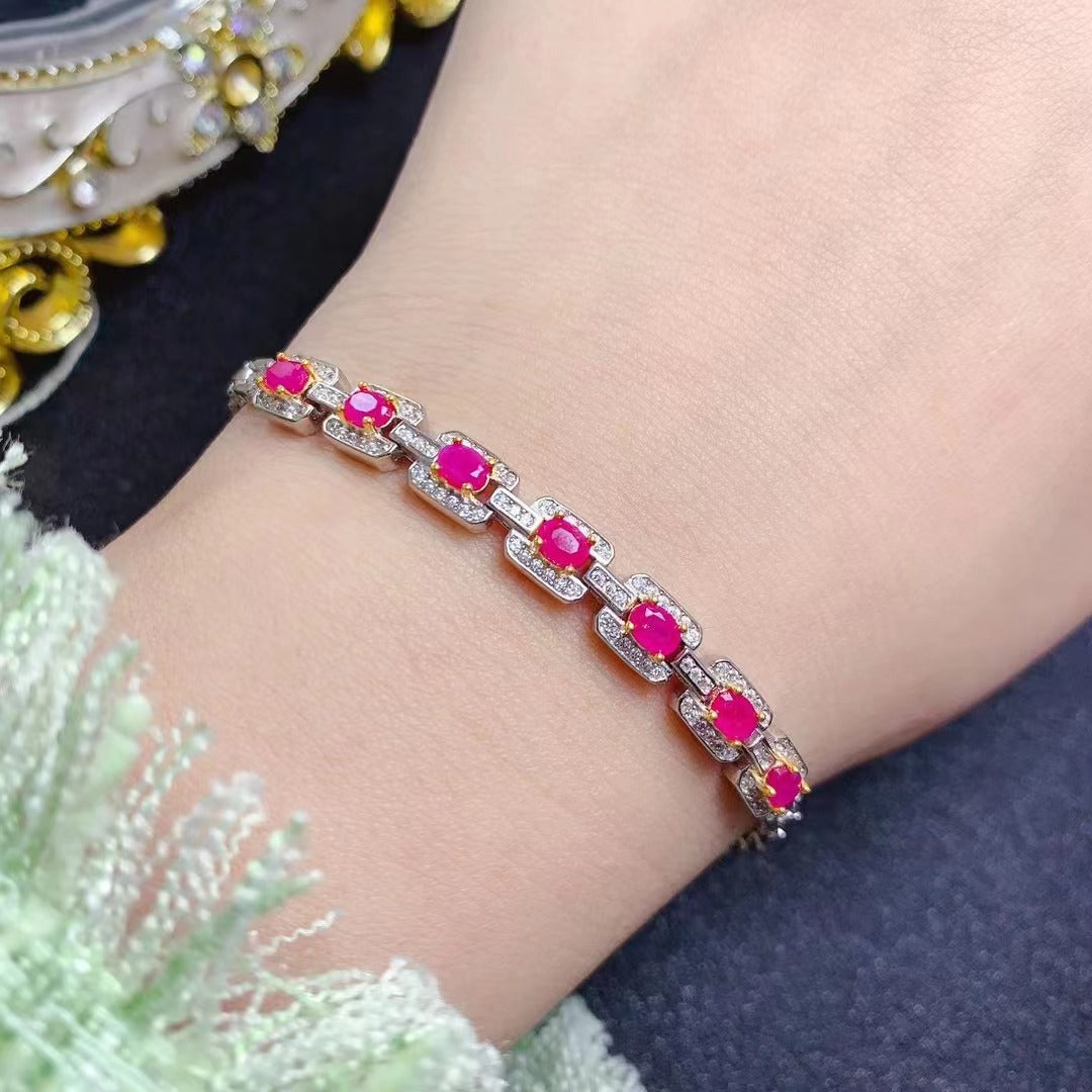 Ruby Silver Bracelet