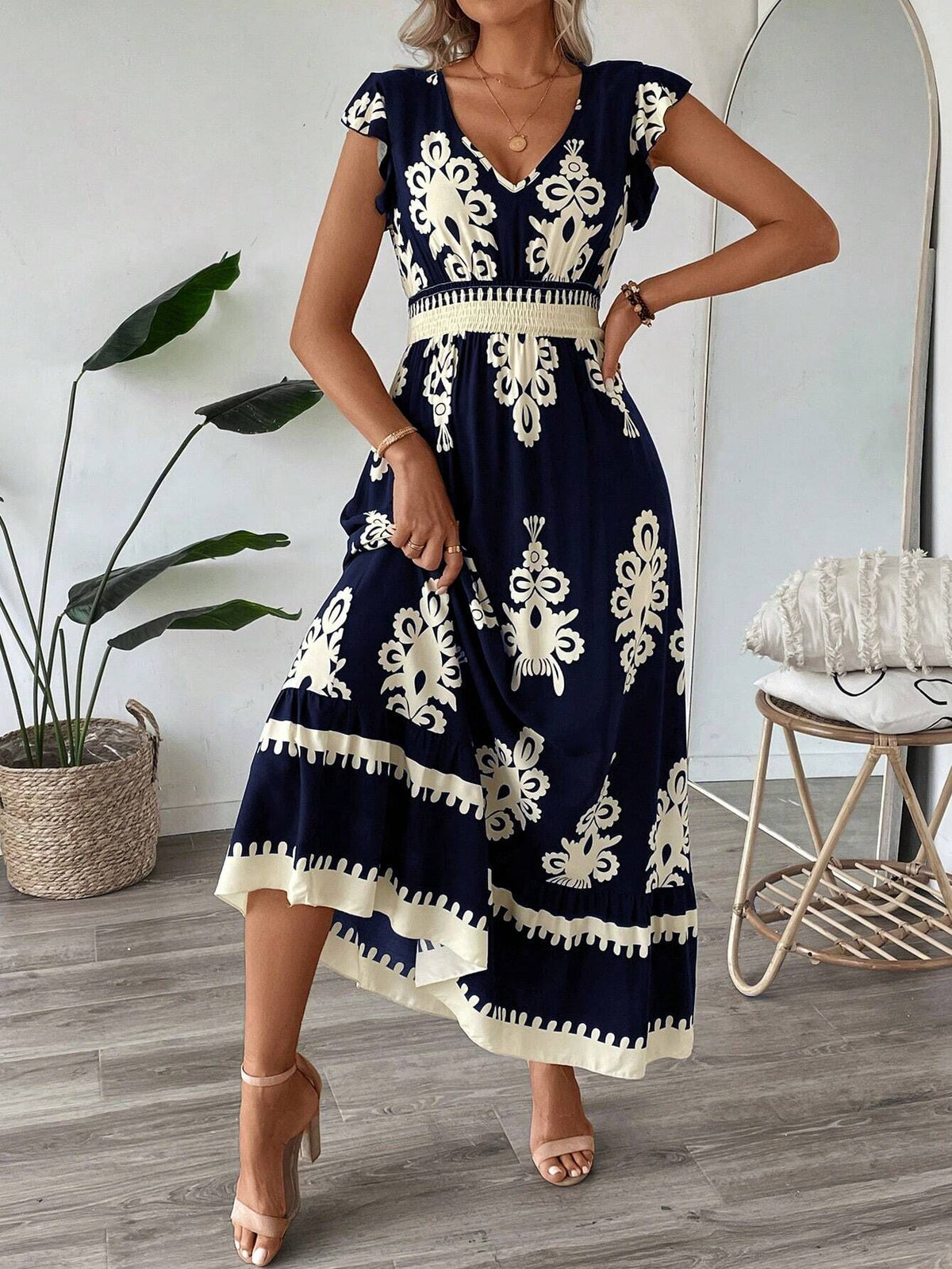 Ruffled A- line skirt