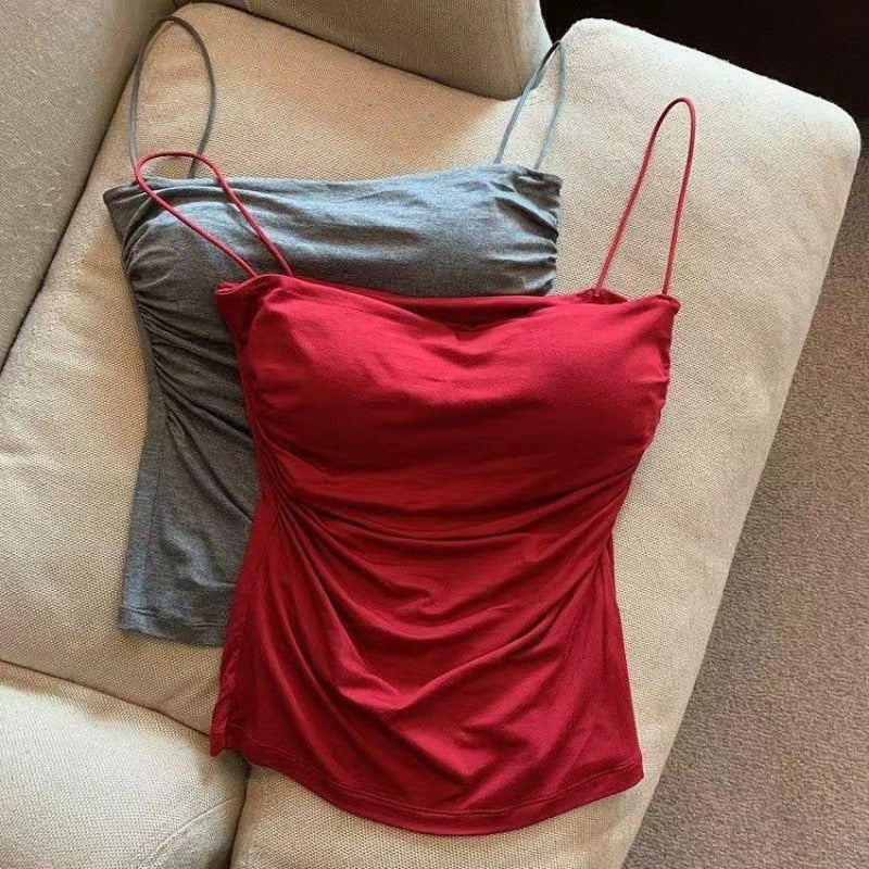 Ruffled bandeau top