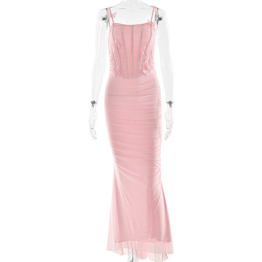 Ruffled halter dress