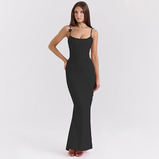 Ruffled halter dress
