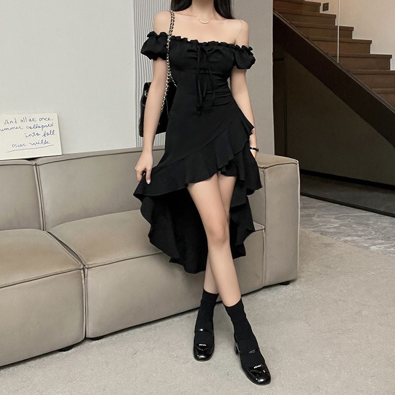 Ruffled Irregular Dress