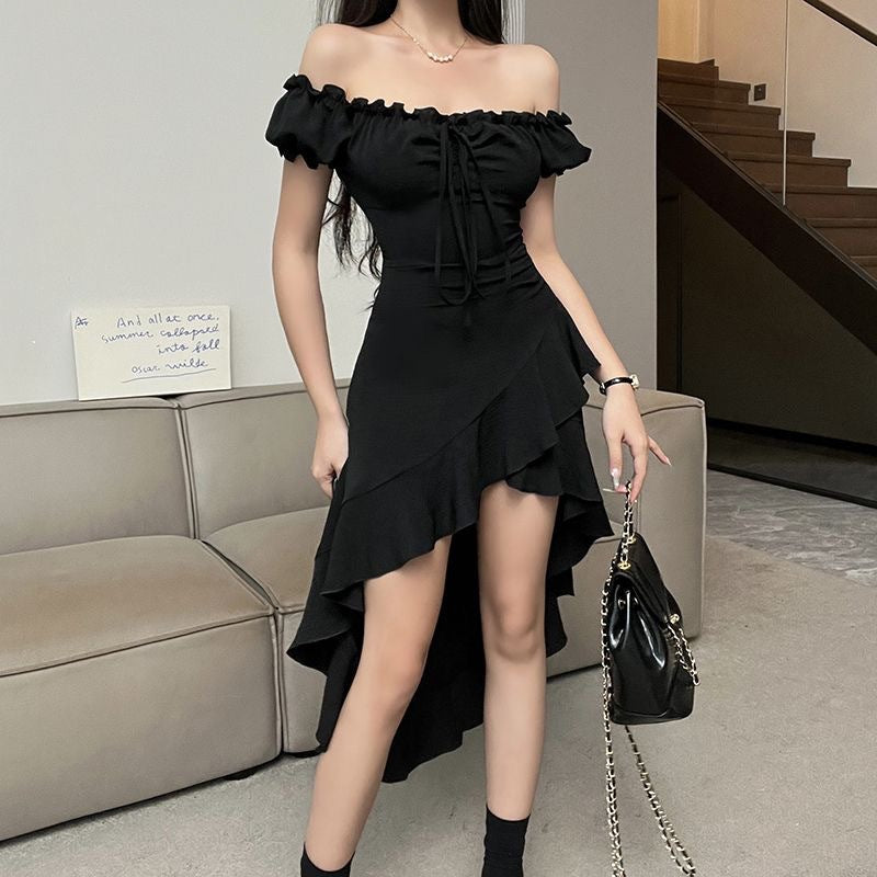 Ruffled Irregular Dress