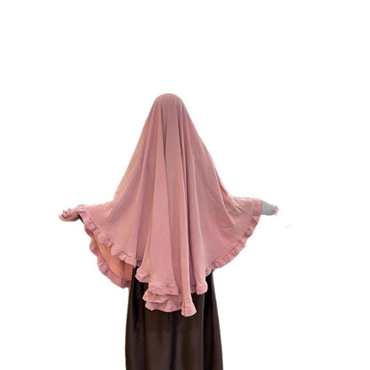 Ruffled Large Swing Turban Middle East Solid Color Large Turban