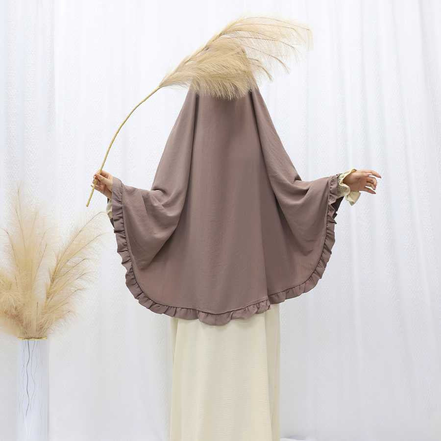 Ruffled Large Swing Turban Middle East Solid Color Large Turban