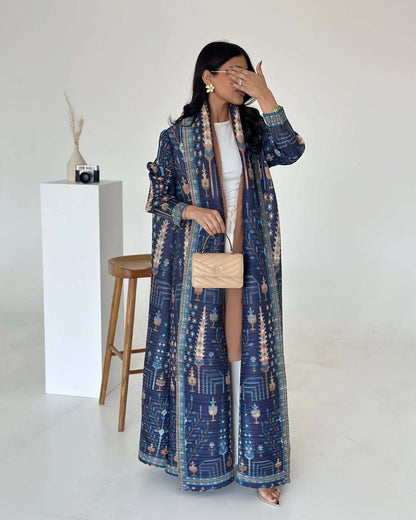 Ruffled long robe dress